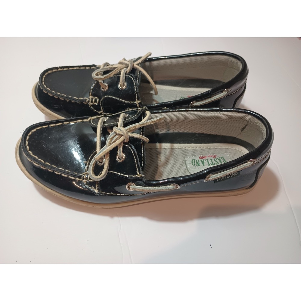 Eastland Women's Rosy Patent Leather Boat Shoes Black Size 8M Slip On Loafers - Picture 2 of 8